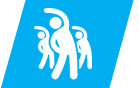 Ikon av en tre personer som strekker seg